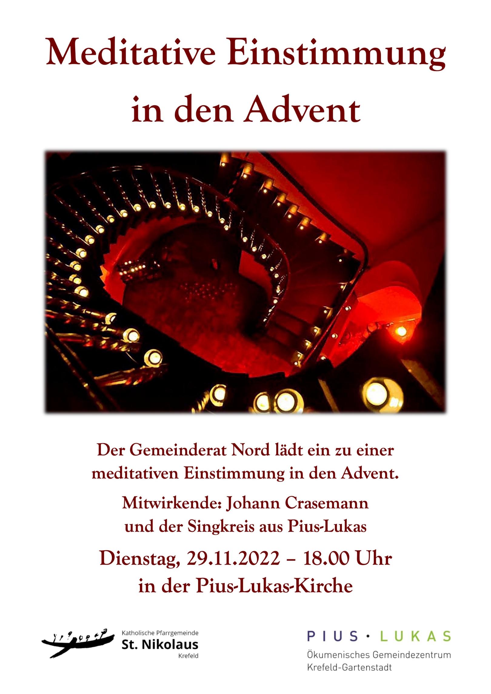 Meditative Einstimmung in den Advent (c) St. Nikolaus Krefeld