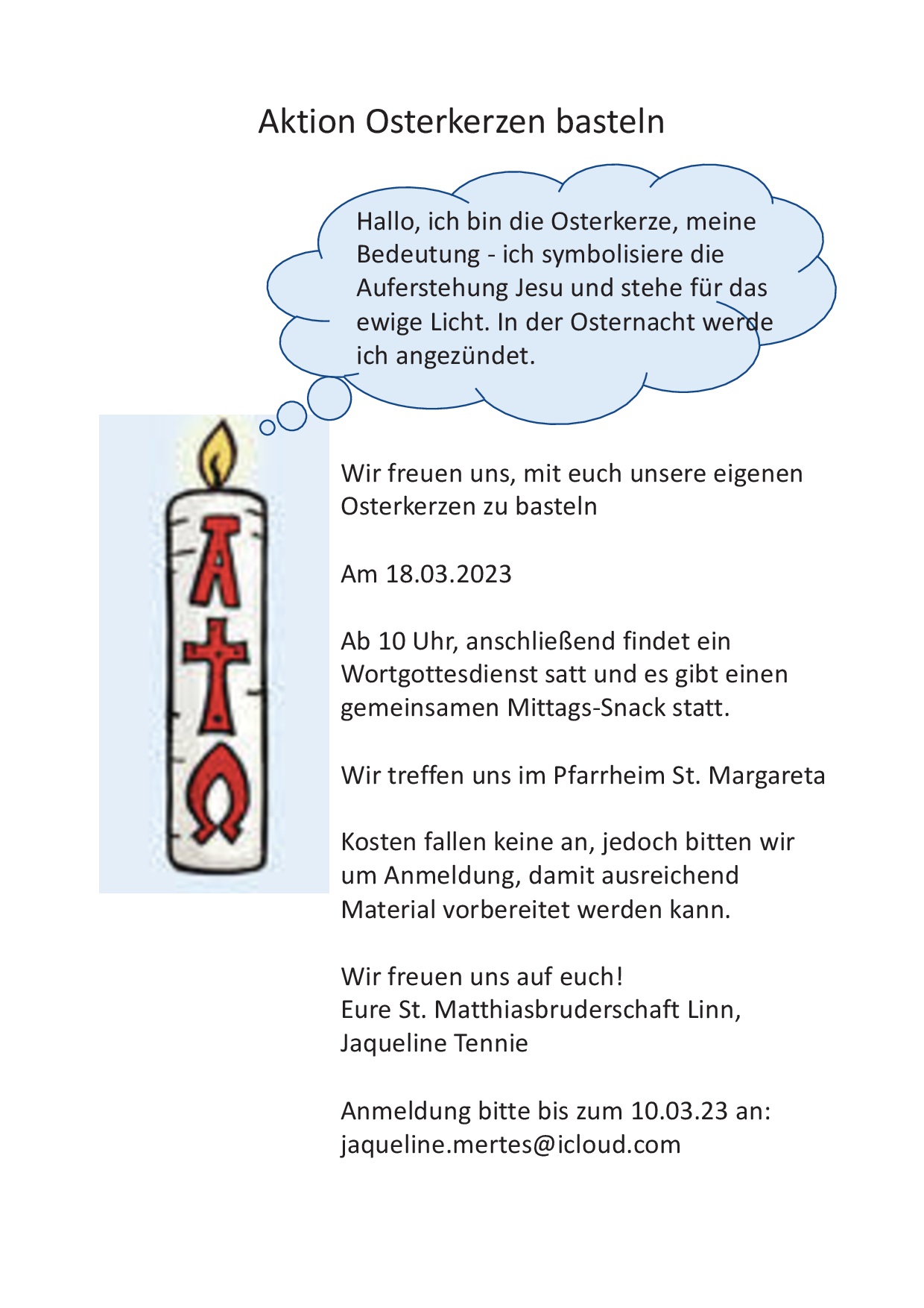 Einladung Osterkerze (c) J. Tennie