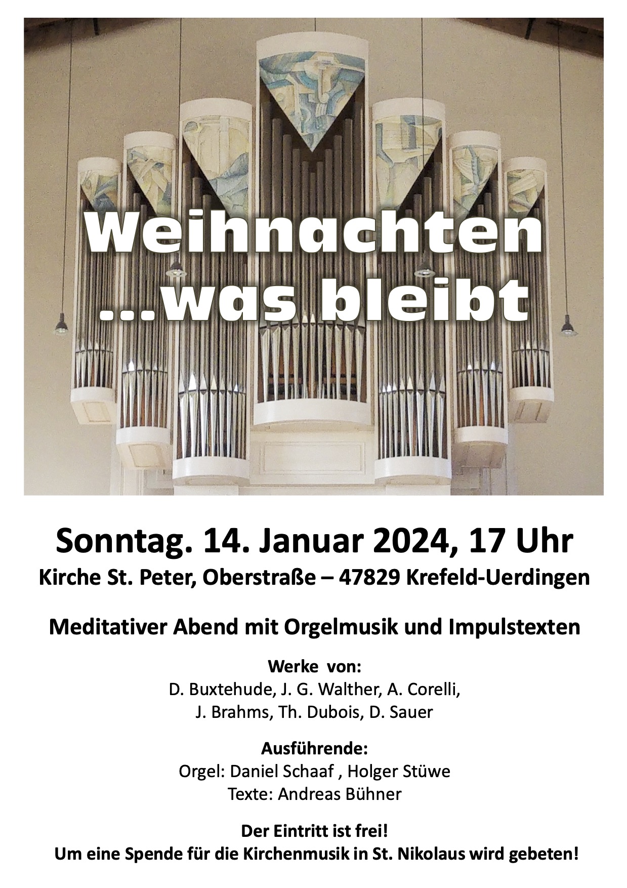 Orgelkonzert St. Peter - 14.01.2024 (c) St. Nikolaus Krefeld