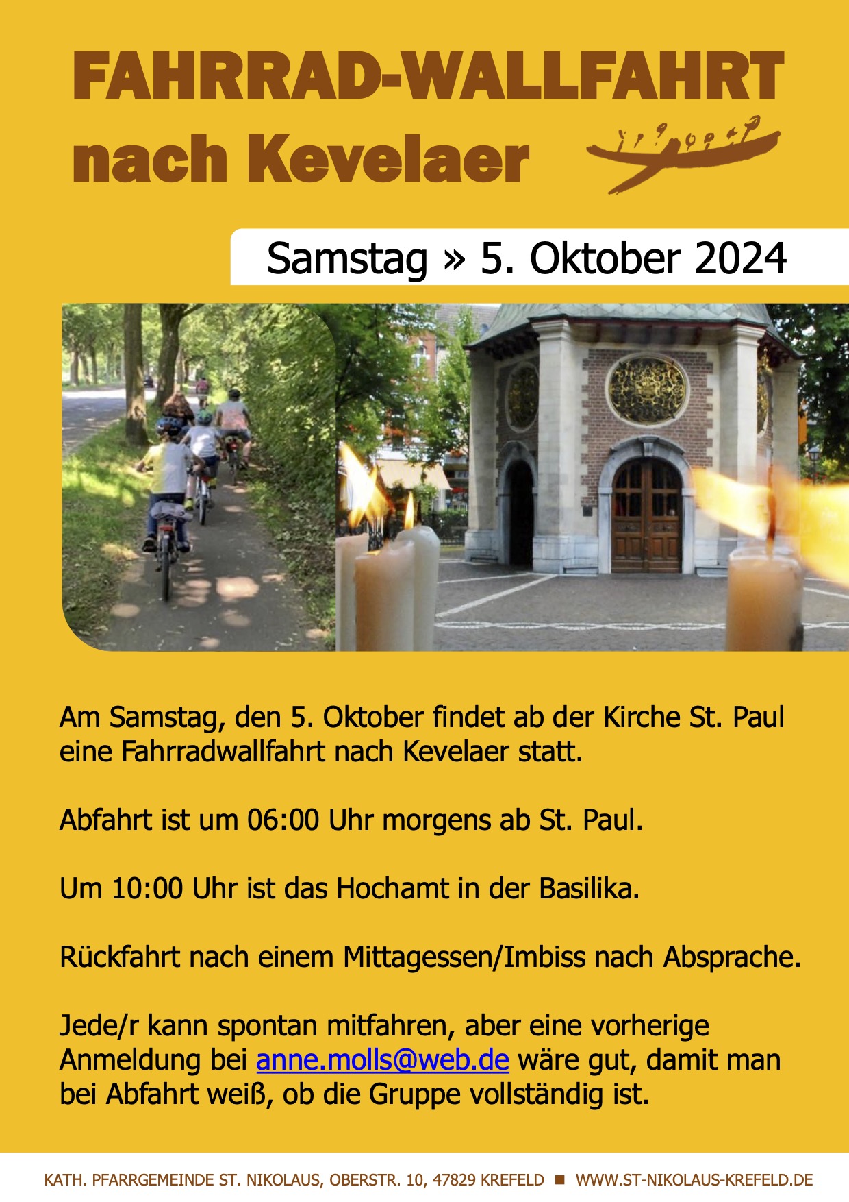 Fahrrad-Wallfahrt Kevelaer 2024 (c) St. Nikolaus Krefeld