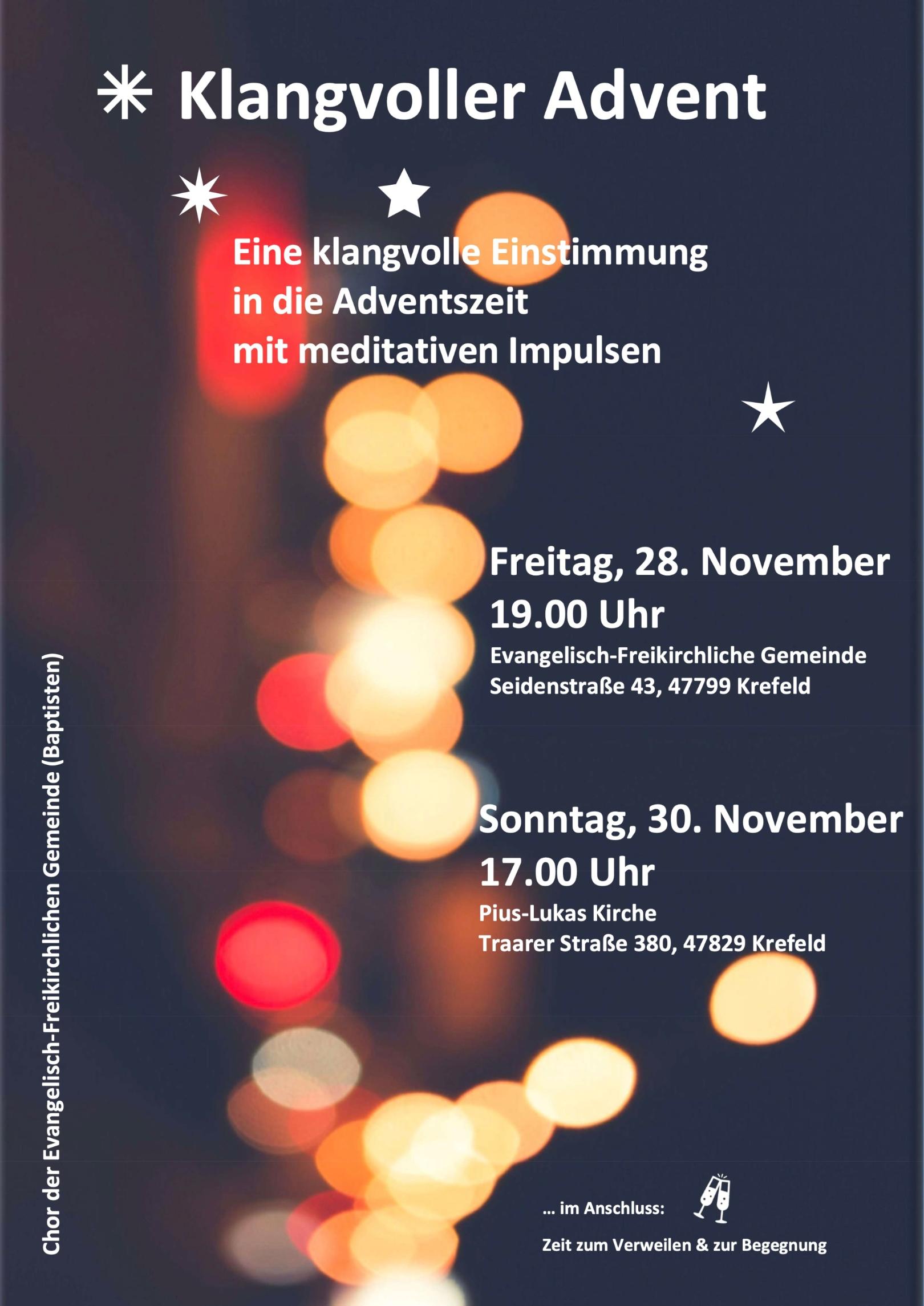 Konzert Klangvoller Advent (c) Chor der Evangelisch-Freikirchlichen Gemeinde (Baptisten)