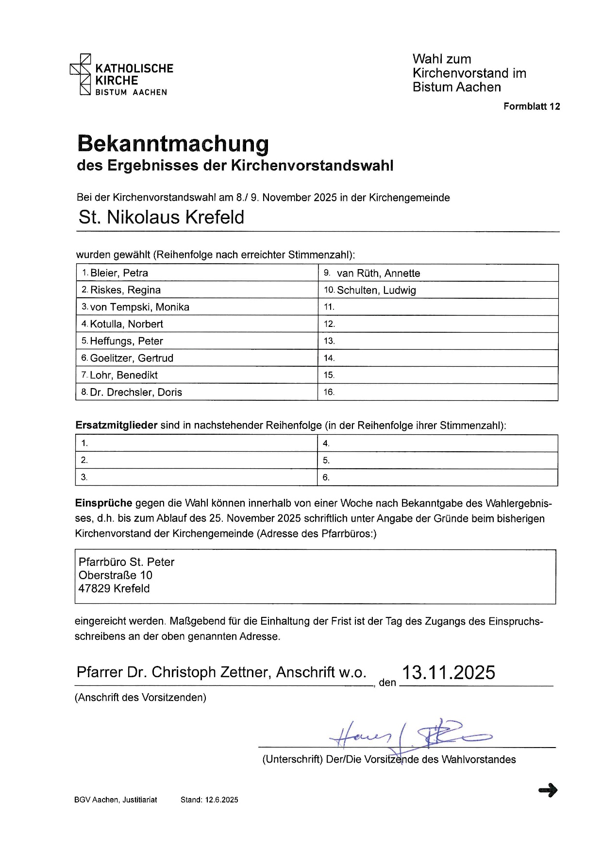 Ergebnis der KV-Wahl 2025